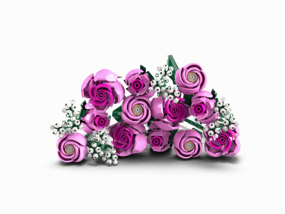 Rausvų rožių puokštė